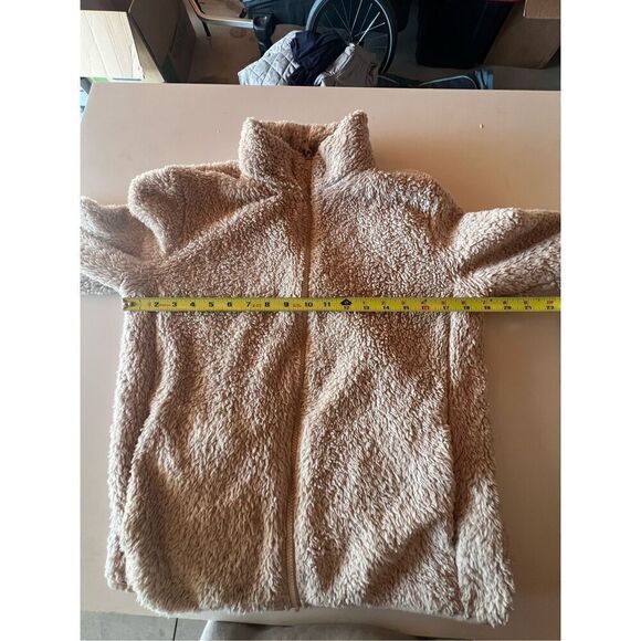 UniGlo Teddy Sherpa Jacket Fleece Beige Size M - Picture 2 of 8